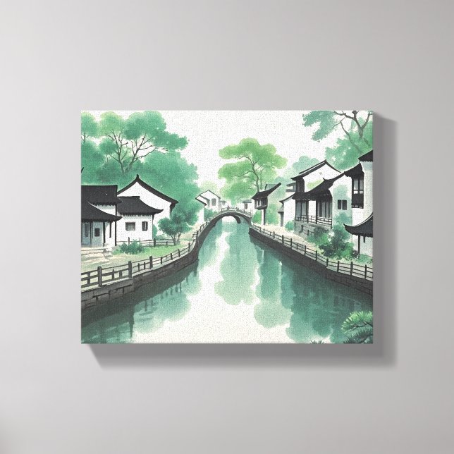 Toile Peinture de paysage chinois traditionnelle, classi (Recto)