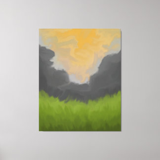 Toile Peinture de paysage de ciel doré