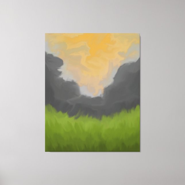 Toile Peinture de paysage de ciel doré (Recto)
