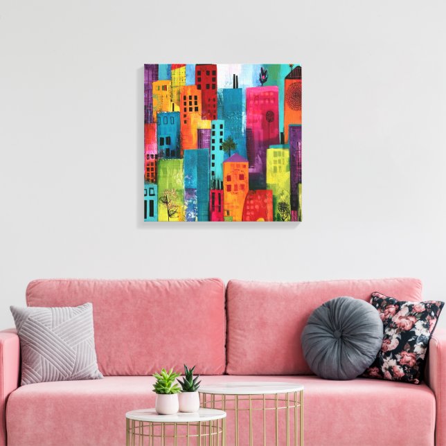 Toile Peinture de paysage urbain abstrait (Insitu(Salon))