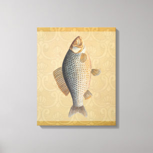 Toile peinture de pêche de carpe d'eau douce