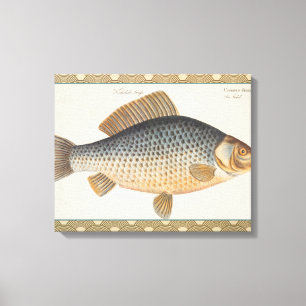 Toile peinture de pêche de carpe dessin d'eau douce
