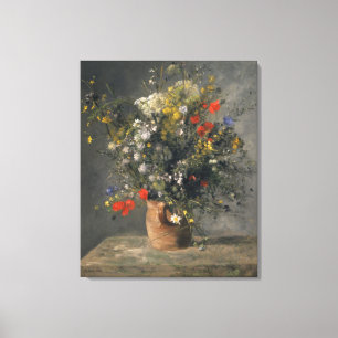 Toile Peinture de Pierre Auguste Renoir, fleurs dans un
