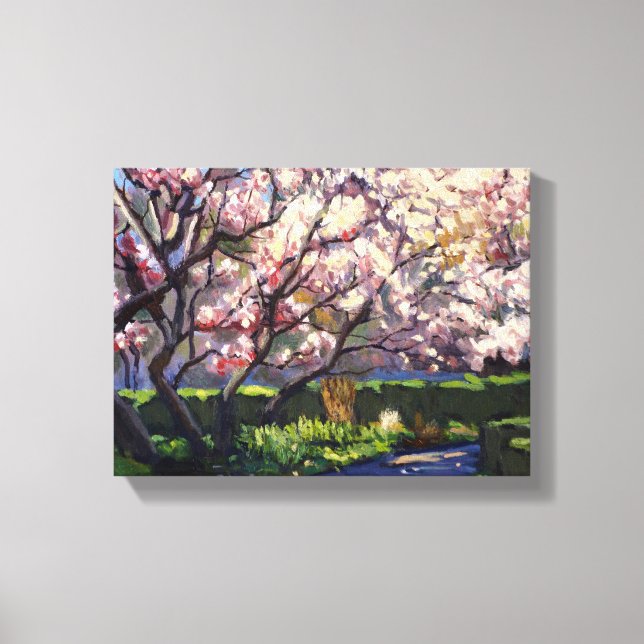 Toile Peinture de pommiers en fleurs (Recto)