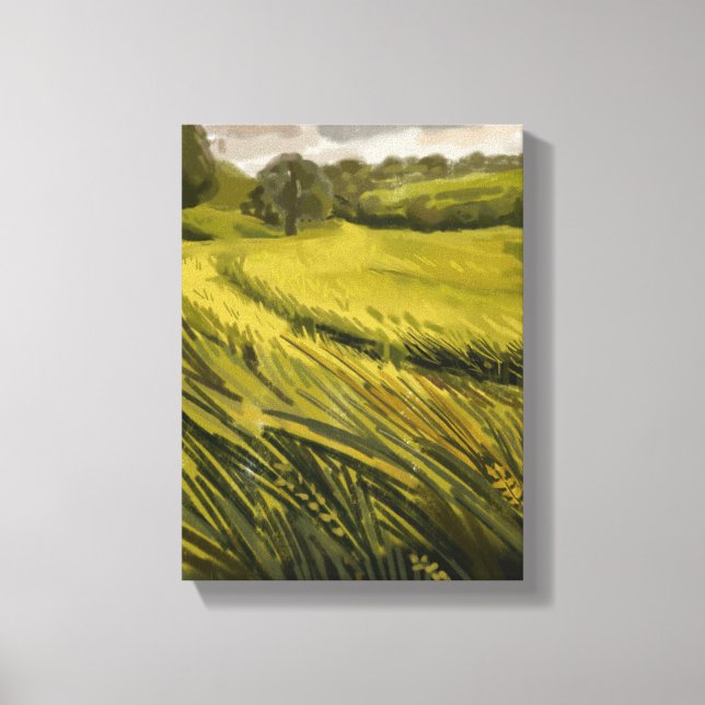 Toile Peinture de prairie - Illustration de nature morte (Recto)