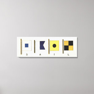 Toile Peinture de quatre drapeaux avec voile écrite sous