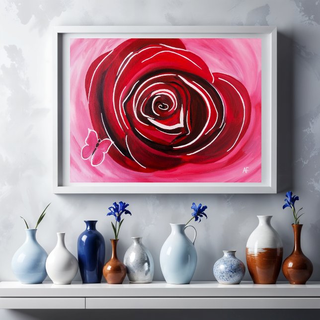 Toile Peinture de Rose Papillon par Alfred Fox (Créateur téléchargé)