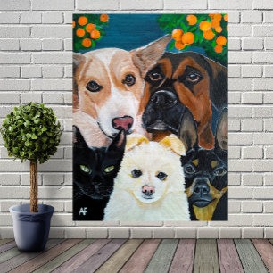 Toile Peinture de selfie d'animal de compagnie par Alfre
