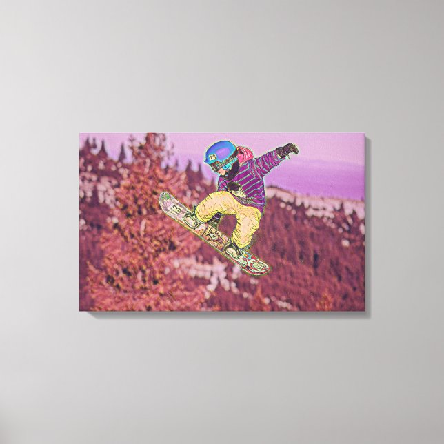 Toile Peinture de snowboarding (Recto)