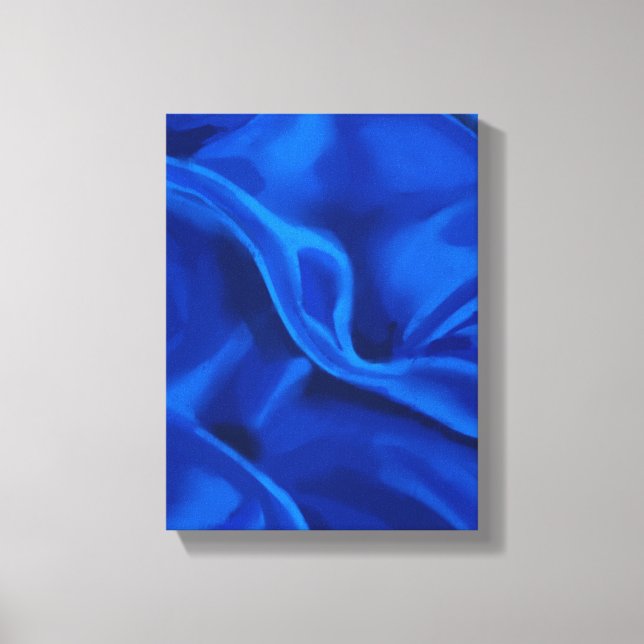 Toile Peinture de soie bleue - Illustration de nature mo (Recto)