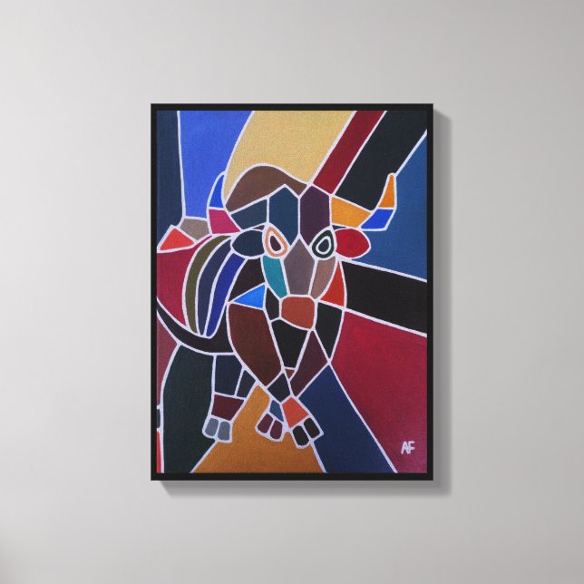 Toile Peinture de taureau abstrait par Alfred Fox (Recto)