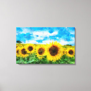 Toile Peinture de tournesols