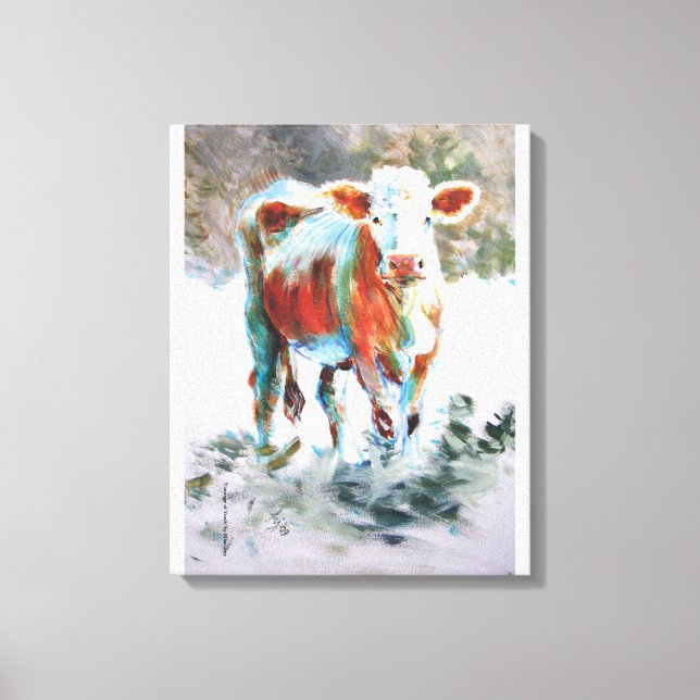 Toile Peinture de vache avec des couleurs extraordinaire (Recto)