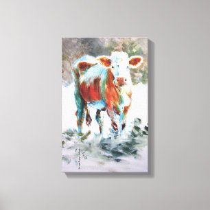 Toile Peinture de vache avec des couleurs extraordinaire