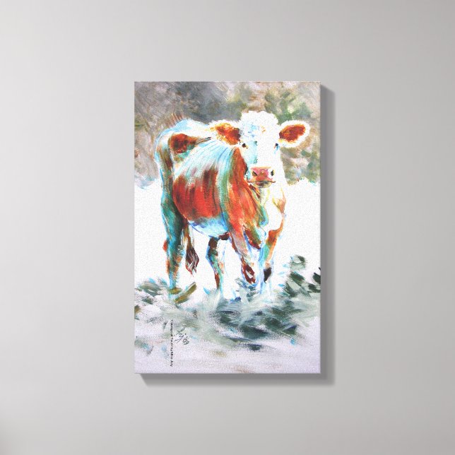 Toile Peinture de vache avec des couleurs extraordinaire (Recto)