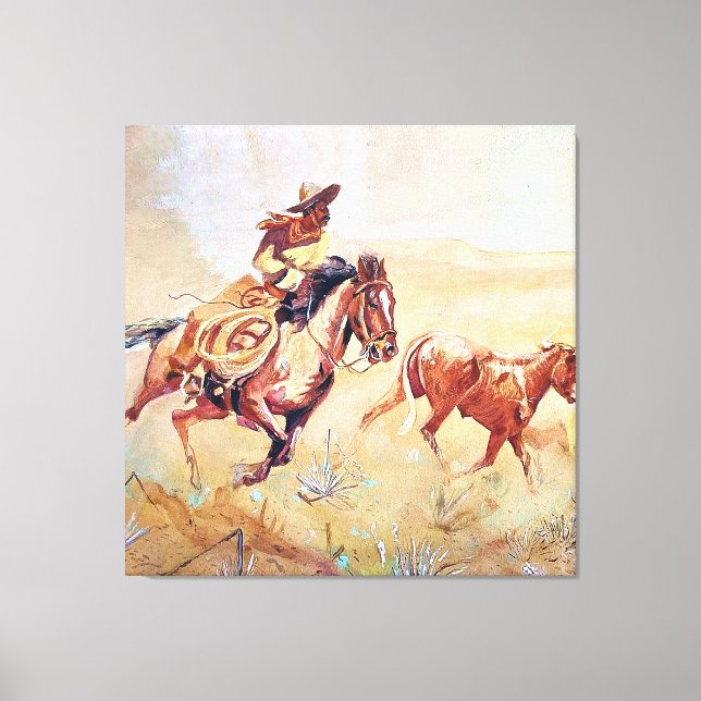 Toile Peinture de Vaquero par Eward Borein (Recto)
