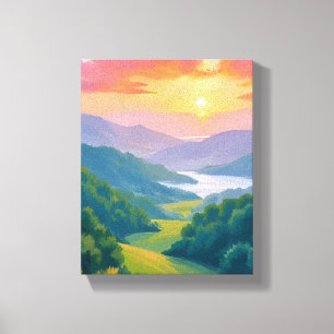Toile Peinture de voyage dans les Grandes Montagnes fumé