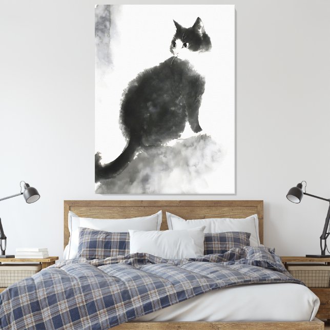 Toile Peinture d'encre Cute Chat Mur Art Décor Art Décor (Insitu(Chambre))
