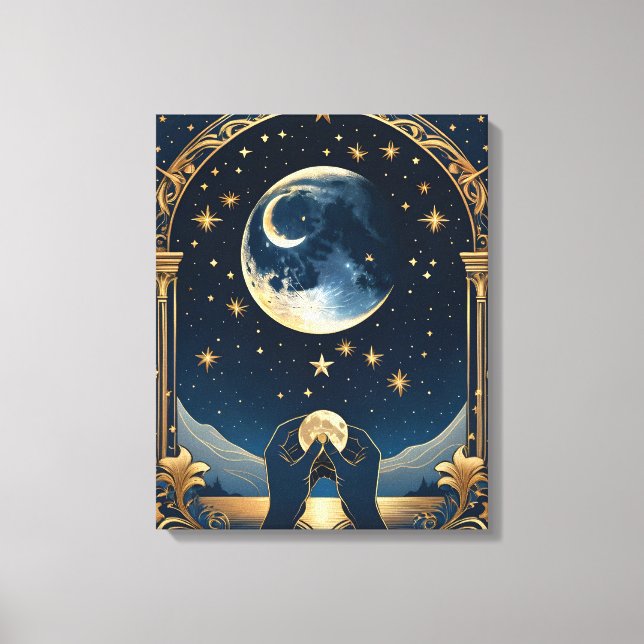 Toile Peinture des mains de tarot d'imaginaire (Recto)