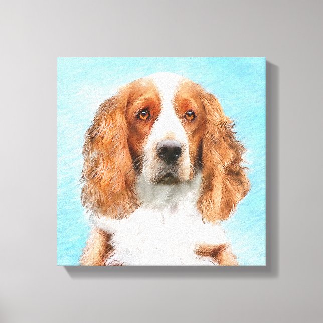 Toile Peinture d'espagnol Welsh Springer - Art original  (Recto)