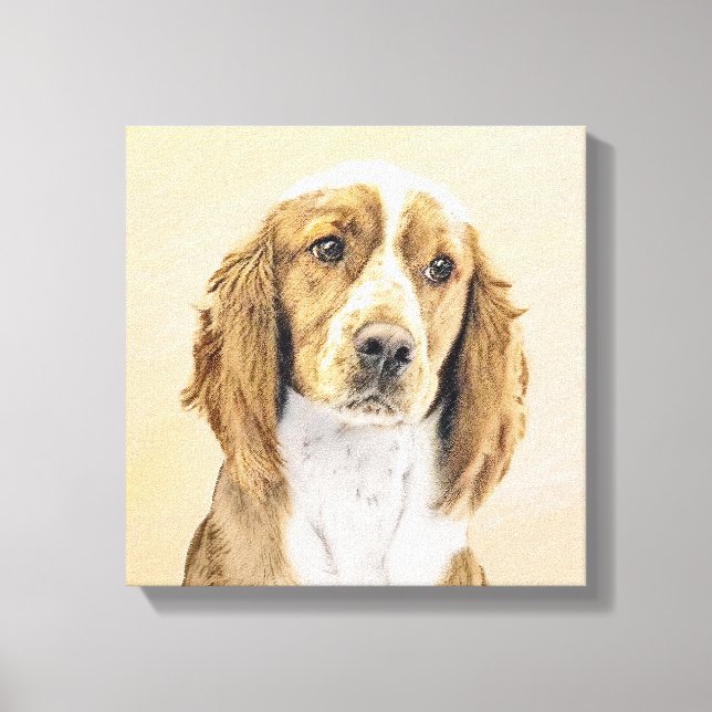 Toile Peinture d'espagnol Welsh Springer - Art original  (Recto)