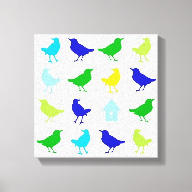 Toile Peinture d'oiseaux colorés par Chariklia Zarris (Recto)