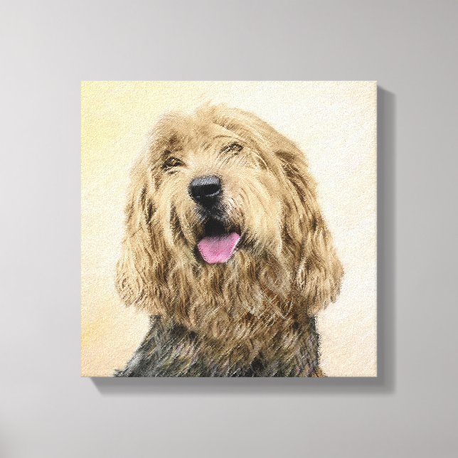 Toile Peinture d'Otterhound - Joli art original de chien (Recto)