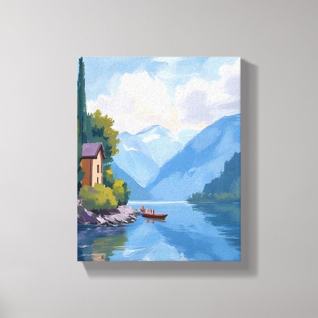 Toile Peinture du lac de Côme, Italie Art (Recto)