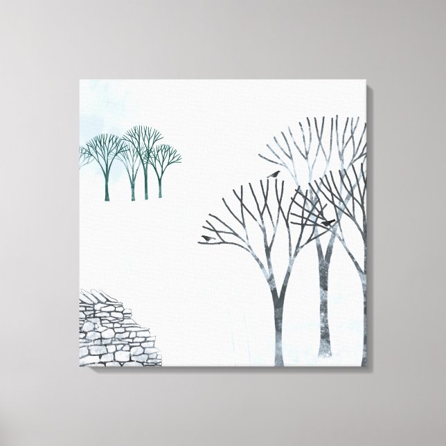 Toile Peinture du paysage de neige en hiver (Recto)
