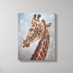 Toile Peinture élégante de girafe en portrait, petit for