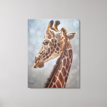 Peinture élégante de girafe portrait grand format