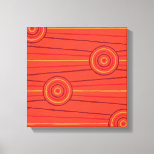 Toile Peinture en ligne et en cercle autochtone
