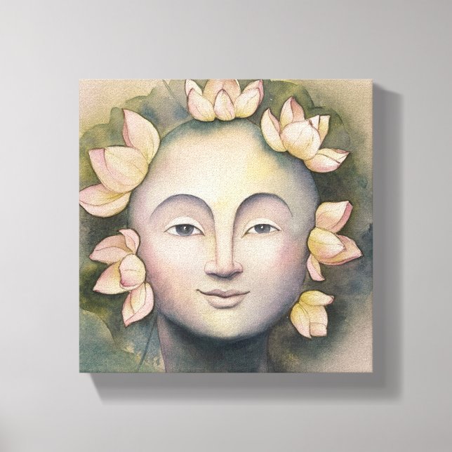 Toile Peinture faciale féminine aquarelle (Recto)