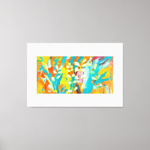 Toile Peinture florale multicolore Abstraite dos