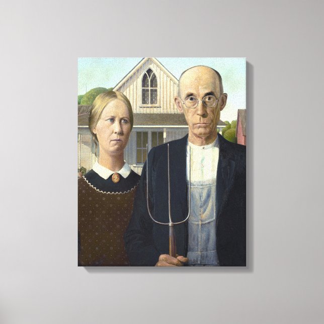 Toile Peinture gothique américaine par Grant Wood sur to (Recto)