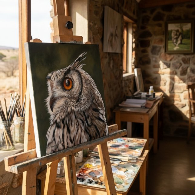 Toile Peinture Grand Hibou Sage (On Easel (size may vary))