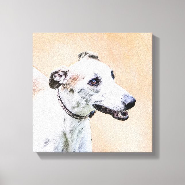 Toile Peinture Greyhound - Cute Original Chien Art (Recto)