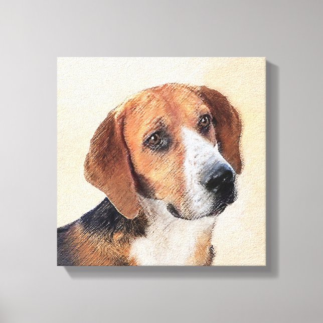 Toile Peinture Harrier - Joli art original chien (Recto)
