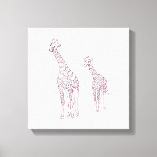 Toile Peinture It Mère et enfants girafes plan dessin
