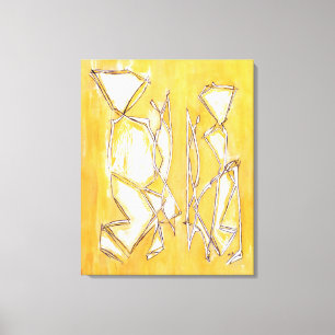 Toile Peinture jaune de couples d'art abstrait par MC