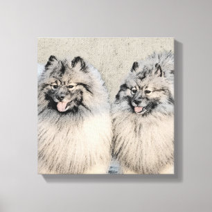 Toile Peinture Keeshond Brothers - Art Chien original