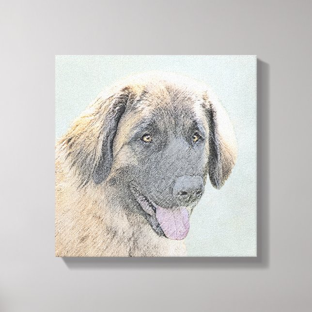 Toile Peinture Leonberger - Joli art original chien (Recto)