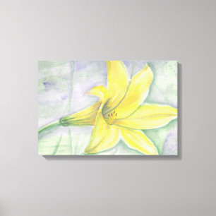 Toile Peinture Lily jaune en acrylique