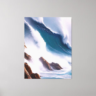 Toile Peinture majestueuse des vagues océaniques