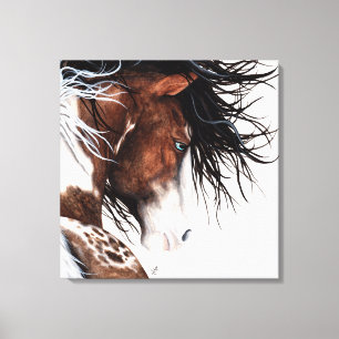 Toile Peinture majestueuse Pinto Horse par BiHrLe Canvas
