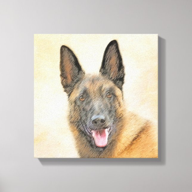 Toile Peinture Malinoise belge - Cute Original Chien Art (Recto)