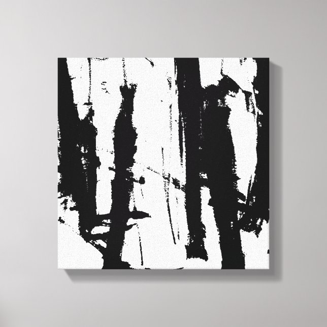 Toile Peinture minimaliste en noir et blanc (Recto)