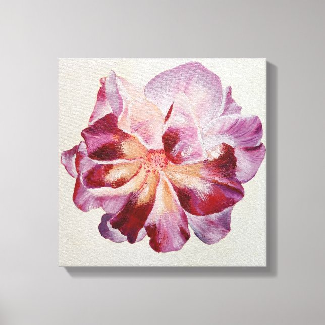 Toile Peinture mixte de rose pétale violet (Recto)