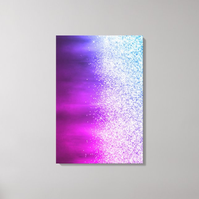 Toile Peinture moderne abstraite violette et rose paille (Recto)