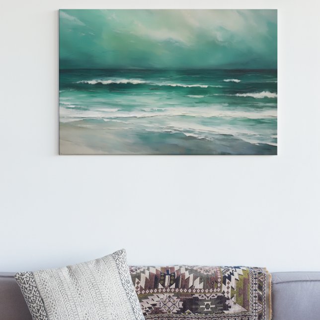 Toile Peinture moderne de l'océan de la plage de sarcell (Créateur téléchargé)